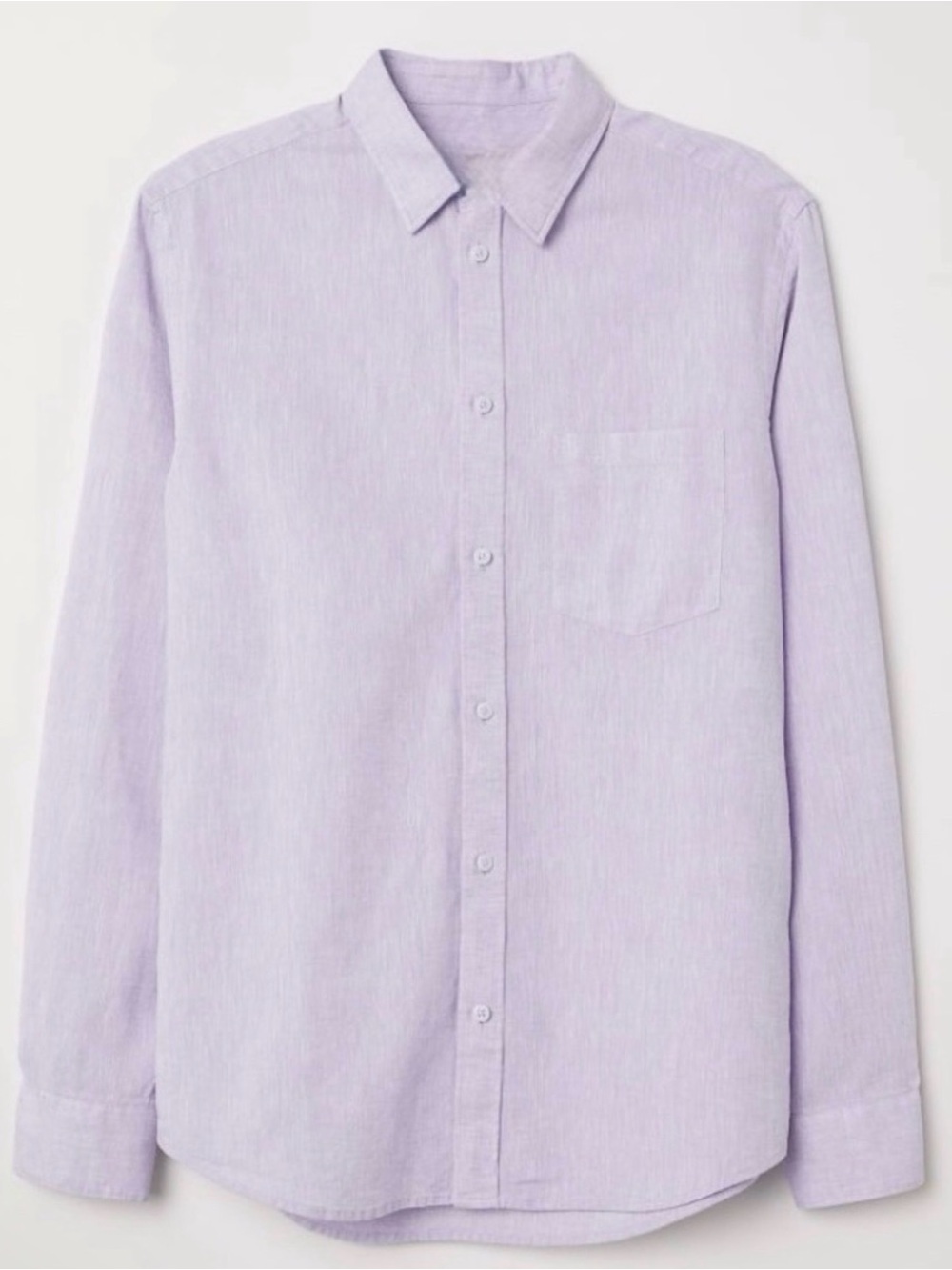 Linen Lavender Button-Up Shirt - Boyfriend